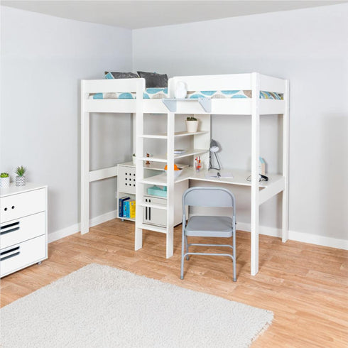 Stompa Duo 2 High Sleeper + 1 Cube 2 Doors White